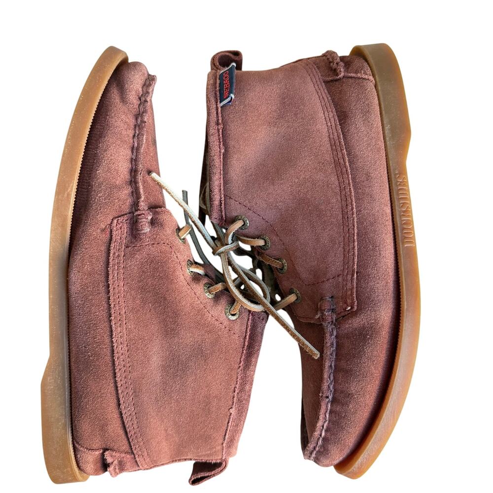 Sebago Women’s Shearling Lined Suede Moccasin Boots Size 9 Burgundy